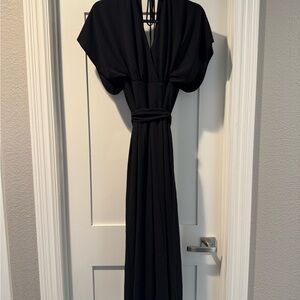 White House Black Market Black Wrap Tie Front Jumpsuit